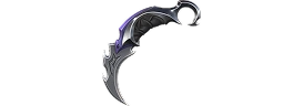 Reaver Karambit mes skin uit Valorant.